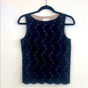 Black eyelet sleeveless shell Laundry Shelli Sega